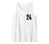 Number Twenty Four #24 Sports Team Uniform Birthday 24 Tank Top