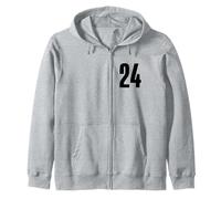 Number Twenty Four #24 Sports Team Uniform Birthday 24 Zip Hoodie
