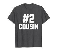 Number Two Cousin Funny Family Matching Greatest #2 Cousin T-Shirt, Men, Dark Heather Grey, Large