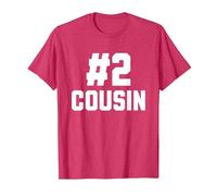 Number Two Cousin Funny Family Matching Greatest #2 Cousin T-Shirt, Men, Red Heather, Medium