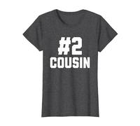 Number Two Cousin Funny Family Matching Greatest #2 Cousin T-Shirt, Women, Dark Heather Grey, Medium