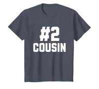 Number Two Cousin Funny Family Matching Greatest #2 Cousin T-Shirt, Youth, Heather Blue, Medium
