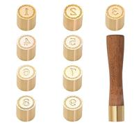 Number Wax Seal Stamp Set - 9Pcs Mini Arabic Numeral 1-9 Sealing Wax Stamps,0.59 inch/15mm Brass Head Stamp for Envelope Letters, Handmade Ideas,Glass Bottle Seals