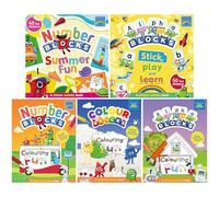 Numberblocks, Alphablocks & Colourblocks Colouring Fun & Sticker Activity Book Collection 5 Books Set