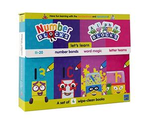Numberblocks and Alphablocks: Let's Learn Numbers & Letters Wipe-Clean Books & Pens Set: Letters, Phonics, Words & Number Bonds: 4 Wipe-clean books with pens included (Numberblock Wipe Clean Titles)