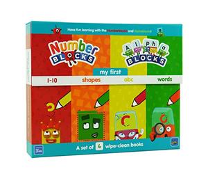 Numberblocks and Alphablocks: My First Numbers & Letters Wipe-Clean Books & Pens Set - Alphabet, Phonics Words, Numbers & Shapes (Pack of 4) (Numberblock Wipe Clean Titles)