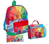 Numberblocks Backpack + Lunch Bag + Pencil Case Kids Unisex 3 Piece Nursey School Bag Set
