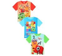 Numberblocks Boys Girls 3 Pack Kids T-Shirts Childrens Multipack Tshirt
