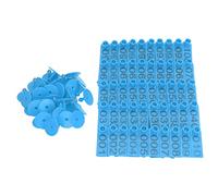 Numbered Cattle Ear Tags Livestock Identification Card Durable Weather Resistant Easy to Use for Pigs Cows Sheep Horses PP Material 5.3x1.8cm 100 Sets (Blue)
