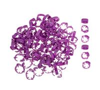 Numbered Chicken Leg Bands 100pcs Plastic Purple Identification Rings