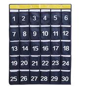 Numbered Classroom Pocket Chart, Numbered Hanging Organiser Over The Door, 30 Pockets Phone Holder Hanging Organizer With Numbers,Hooks,For Classroom Wall Door