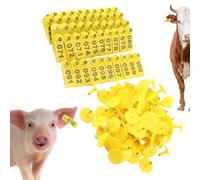 Numbered Cow Ear Tags, Farm Identification Set, 001-100 Goat Sheep Livestock Tags, Easy Visual Tracking for Grazing Cows Goats Hogs Deer Rabbits Backyard Farming Gardening Supplies