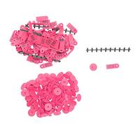 Numbered Ear Tag Labels Durable Livestock Marking Tags for Sheep Goats Farm Animal Identification TPU Plastic Copper Material 50x18mm 100 Pack (Rose Pink)
