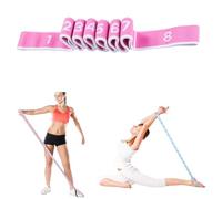 Numbered Exercise Resistance Band, 8-Section Elastic Stretching Belt with Clear Markings for Yoga, Pilates, Dance, Gymnastics, Full Body Workout (8- Squares White Powder (4 * 90cm))