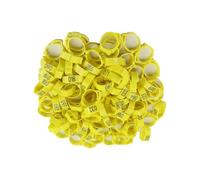 Numbered Identification Leg Rings, Chicken Duck Pigeon Foot Rings Multicolor Multiple Sizes 100 Pcs(Poultry Yellow,Adjustable Size (2-2.4cm))