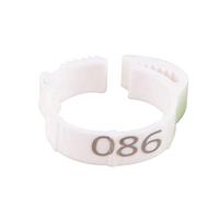 Numbered Leg Rings,Birds Ring,100Pcs Chicken feet Ring Plastic Open Type Buckle Duck Goose Digital Foot Poultry(White)