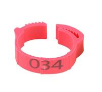Numbered Leg Rings,Birds Ring,100Pcs Chicken feet Ring Plastic Open Type Buckle Duck Goose Digital Foot Poultry(Red)
