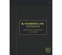 Numbered Line Notebook: Narrow Ruled Paper