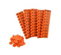 Numbered Livestock Ear Tags, TPU Livestock Ear Tags 001-1000 Pack of 1000 with 1 Applicator Multicolor 5.3x1.9cm(Oranje,301-400)