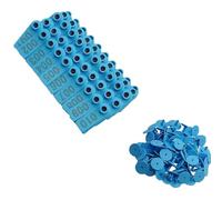 Numbered Livestock Ear Tags, TPU Livestock Ear Tags 001-1000 Pack of 1000 with 1 Applicator Multicolor 5.3x1.9cm(Blu,801-900)