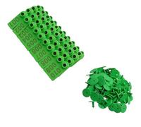 Numbered Livestock Ear Tags, TPU Livestock Ear Tags 001-1000 Pack of 1000 with 1 Applicator Multicolor 5.3x1.9cm(Grün,801-900)