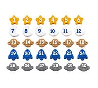 Numbered Pencil Toppers 30-Piece Reusable Labels Classroom Organization