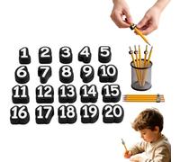 Numbered Pencil Toppers, Reusable Classrooms Pencil Labels for Teacher,Pencil Tracking Markers for Supply Stations and School Organization, Number 1-20，A