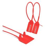 Numbered Plastic Security Seals Zip Ties Multicolor 100PCS 500PCS(Red,500PCS)