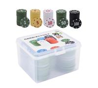 Numbered Poker Chips - 100 Pieces Playing with Storage Box, Poker Chips - for Travel, Evenings, Tournaments, Parties, Holidays, Birthdays, Offices Family Gathering Friends