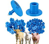 Numbered Round Ear Tags 001-1000 Counting Plastic Livestock Ear Tags with Numbers for Pigs, Cattle, Sheep and Goats (100 Pieces) Blue 901-1000
