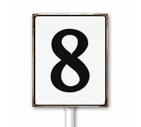 Numbered Sign 8, Aluminum Number Metal Signs for Tennis Court, 12x15 CM Yard Sign With Stake for Parking Lots and Public Spaces, Sturdy Weatherproof Rust Free Outdoor Use