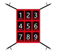 Numbered Strike Zone Target for Baseball and Softball Training, Adjustable Pitching Aid with Clear Zones, Oxford Cloth Net for Home School Club Practice