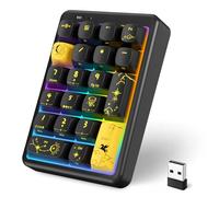 NumberPad,21Keys HotSwappable Numpad,Bluetooth5.0/2.4G/Type-C Wireless Numeric Keypad,Rechargeable Number keypad,RGB Gasket Structure Mechanical Keyboard with PBT Keycap for PC Laptop Notebook (Black)