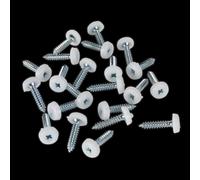 Sealey Number Plate Screw Plastic Enclosed Head 4.8 X 24MM White Pack of 50