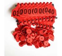 Numbers 001-100/101-200/201-300/301-400/401-500 Cattle Ear Tags, 100Pcs Animal for Pigs Cows Sheep Goats 401-500/201-300(Red,401 500)