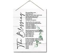 Numbers 6:24-26 Decor Sign, Song Lyrics Kari Jobe- The Blessing Elevation Worship Lyrics, Hanging Printed Wall Plaque Wood Signs, Bible Verse Inspirational Decor Wall Art, Christian Gift 10X7.8inch