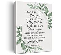 Numbers 6:24 May the Lord Bless You and Keep You Bible Verse Canvas Wall Art Christian Office Home Decor Scripture Poster Picture Artwork 11.5"x15" (Wooden Framed)