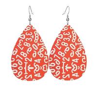 Numbers Arts Piercing Teardrop Earrings Set, Fashion Leather Earrings Dangle Hoop For Women Birthday Party Jewelry Gift