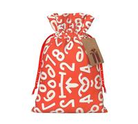 Numbers Arts Printing Practical Christmas Bag With Drawstring,4.7x6.9 Inch For Christmas Halloween