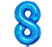 Numbers Balloons Foil 8 Blue Balloon 8 Number Party Balloon Support Helium-40inch