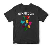Numbers Day Kids T Shirt Boys Girls Maths Tee Mathematics Top Calculations Equations, 2-3 Years, Black