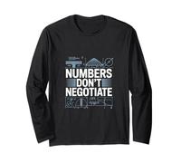 Numbers Don't Negotiate Engineer Math Blueprint Long Sleeve T-Shirt