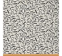 Numbers Fabric by The Yard,Math Numbers Fabric for Chairs,Algebra Learnings Fabric for and Home DIY Projects,1 Yard,(L92*W150cm) Black White