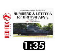Numbers Letters British AFV’s vol.01 1:35 3D Acrylic Colored Resin RFSQS-35016