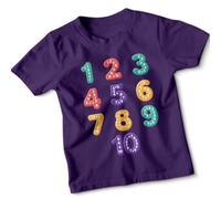 Numbers One Through Ten Math Equations Learning Education Kids T-Shirt Childrens Tee Unisex Boys Girls Top 5-6 Years Purple