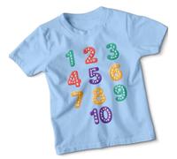 Numbers One Through Ten Math Equations Learning Education Kids T-Shirt Childrens Tee Unisex Boys Girls Top 9-11 Years Sky Blue