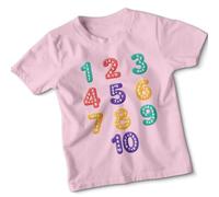 Numbers One Through Ten Math Equations Learning Education Kids T-Shirt Childrens Tee Unisex Boys Girls Top 7-8 Years Light Pink