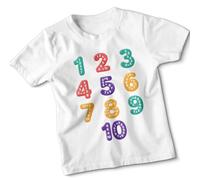 Numbers One Through Ten Math Equations Learning Education Kids T-Shirt Childrens Tee Unisex Boys Girls Top 7-8 Years White