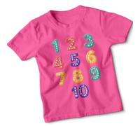Numbers One Through Ten Math Equations Learning Education Kids T-Shirt Childrens Tee Unisex Boys Girls Top 3-4 Years Fuchsia