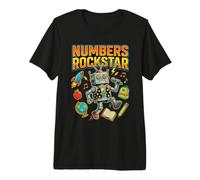 Numbers Rockstar Robot Cute Number Day Times Tables Kids Premium T-Shirt